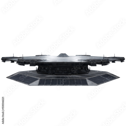Futuristic Space Station Landing Pad Sci-Fi Megastructure Design