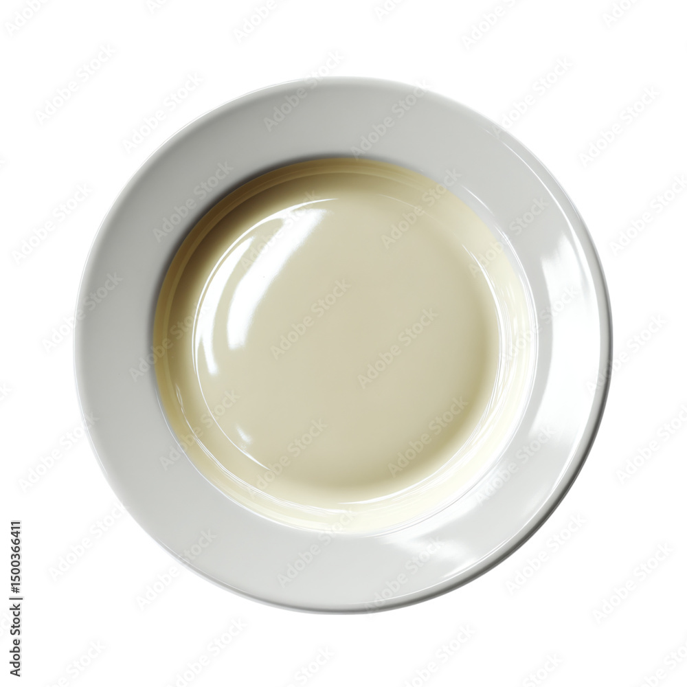 Empty white plate top view isolated on transparent background. Kitchen utensils for eating or drinking. Empty white plate top view isolated on transparent background. Kitchen utensils for eating or drinking.
