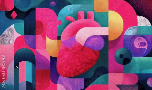Cuore Astratto in Composizione Geometrica