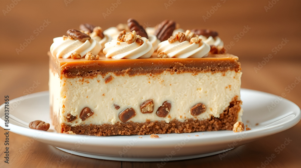 Delicious fresh cheesecake cake or snickers with cream and nuts Delicious fresh cheesecake cake or snickers with cream and nuts