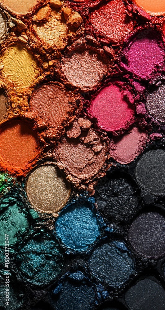 Crushed Eyeshadow Palette Texture. Crushed Eyeshadow Palette Texture.
