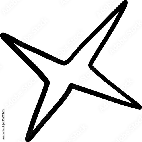 Hand Drawn Five Point Starburst with Short Spikes
