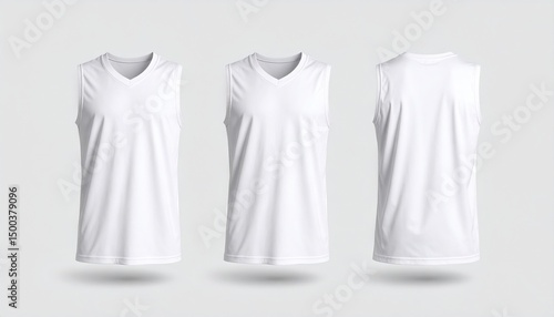 White VNeck Jersey Mockup.