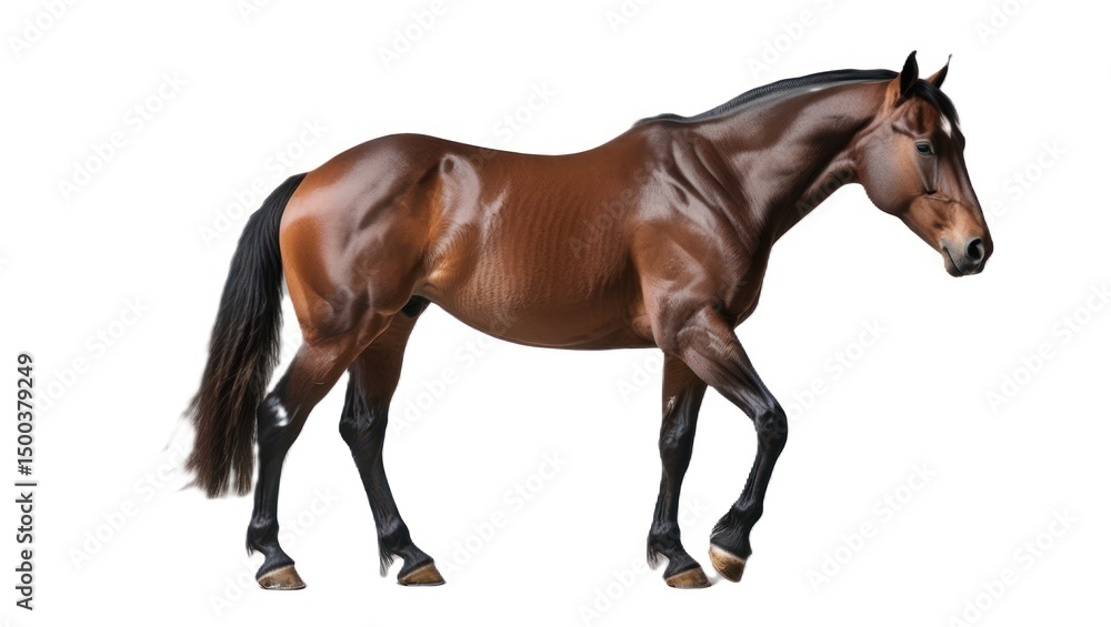 Obraz premium full body of a horse isolated white background