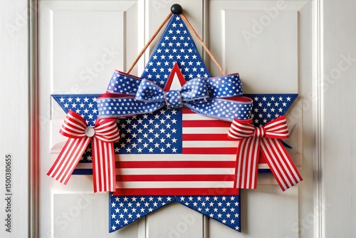 Fourth of July Door Hanger with Lettering