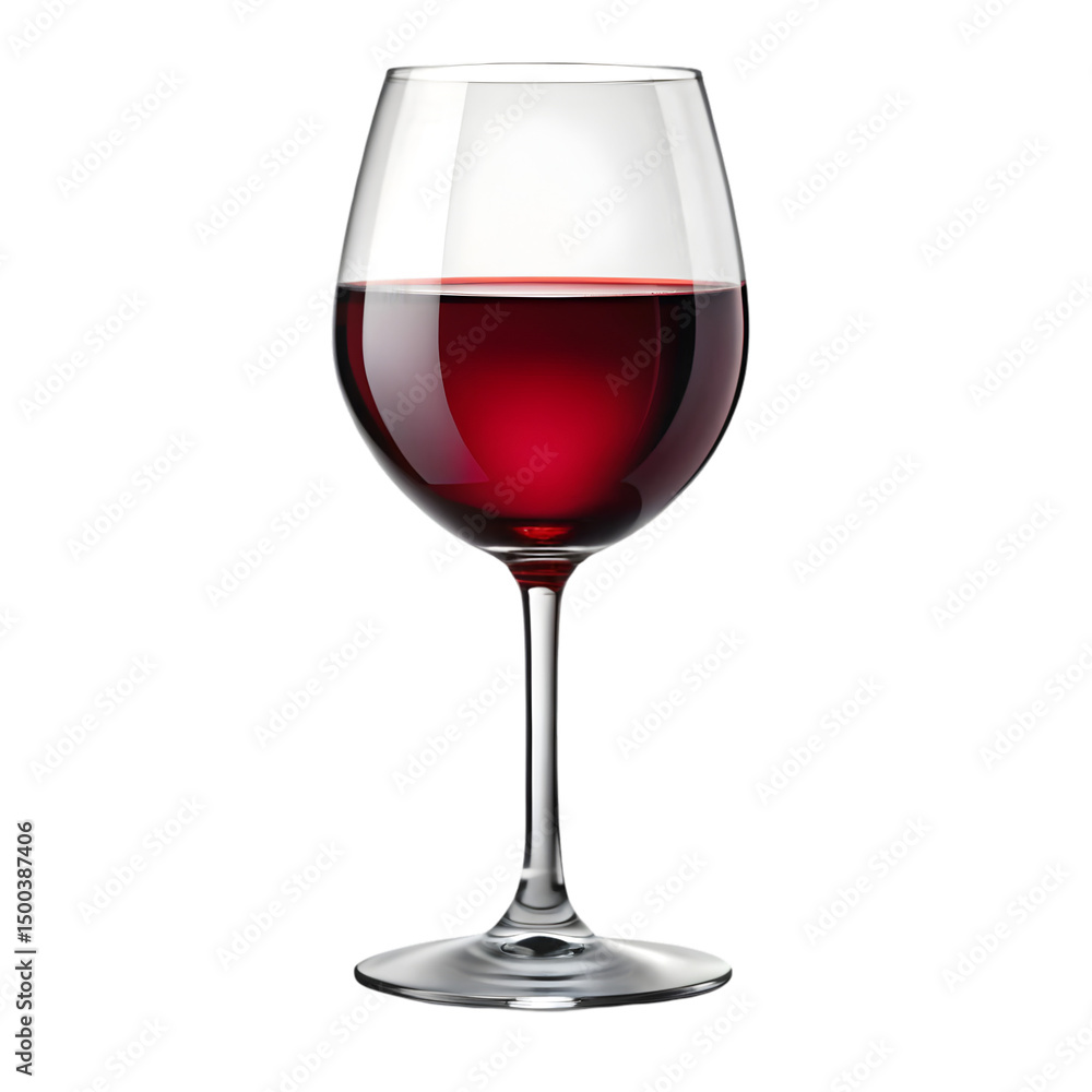 Clear wine glass filled with red wine isolated on white background Clear wine glass filled with red wine isolated on white background