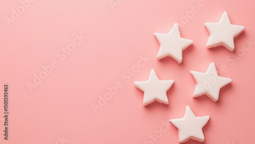 Pink Background with White Star Shapes.