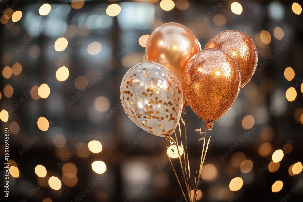 Festive balloons in rose gold and champagne Festive balloons in rose gold and champagne