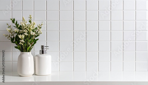 Wallpaper Mural 白いタイルの美しい洗面所 Torontodigital.ca