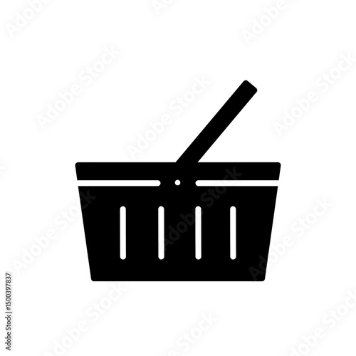 Shopping basket icon representing retail, grocery, and online shopping. Clean and modern line design, perfect for store apps, checkout pages, and digital shopping themes.