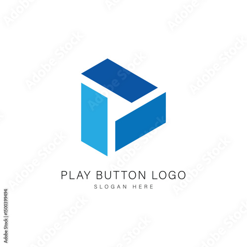 Play Button Logo Design Graphic Vector