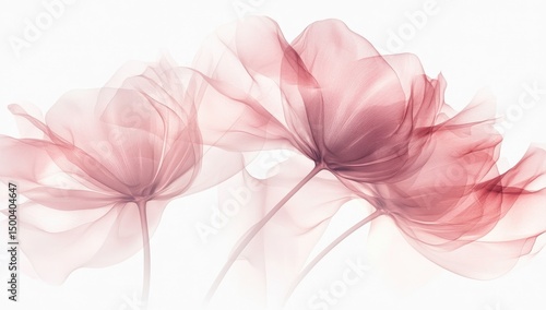 Delicate, translucent, rosy flowers