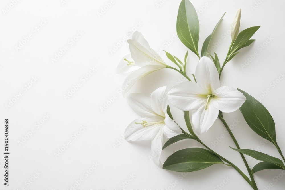 White lilies on white background White lilies on white background