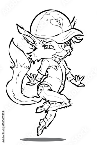 Foxy Hip-hop Girl (Black and White)