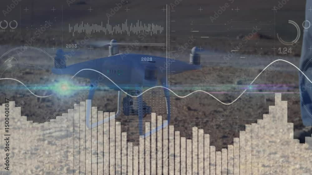 Remote Uas Operator Animation Drone operator powering controller and issuing commands while telemetry ...