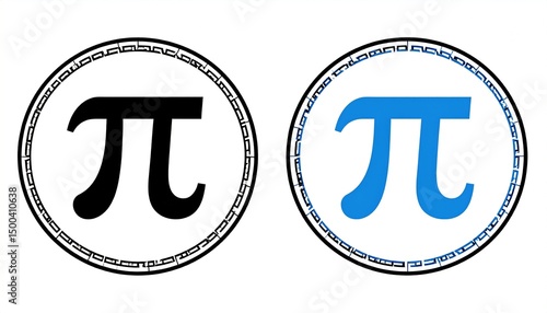 Pi Symbol with Greek Letter, and Math Icon.