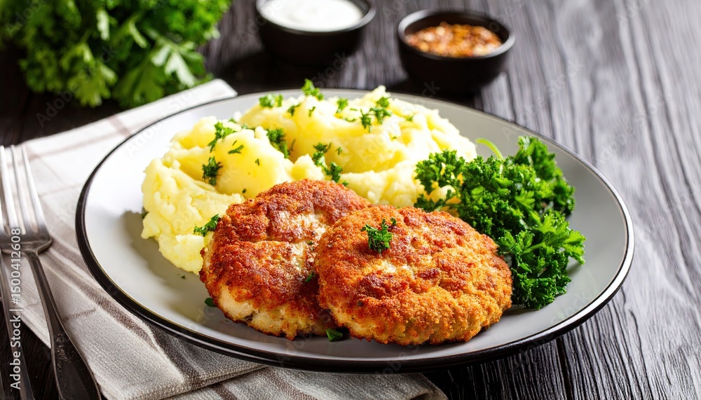 Crispy Fish Cakes Mashed Potatoes. Crispy Fish Cakes Mashed Potatoes.