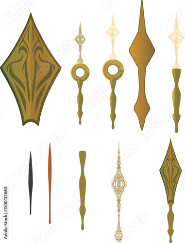 おしゃれ・アンティークな時計の指針セット