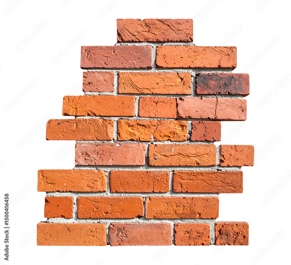 Obraz premium brick wall isolated on transparent background