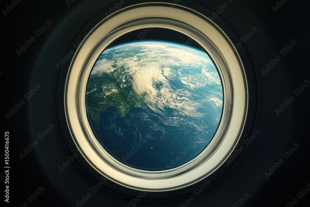Earth seen through a spaceship porthole Earth seen through a spaceship porthole