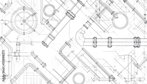 Industrial Piping System Blueprint.