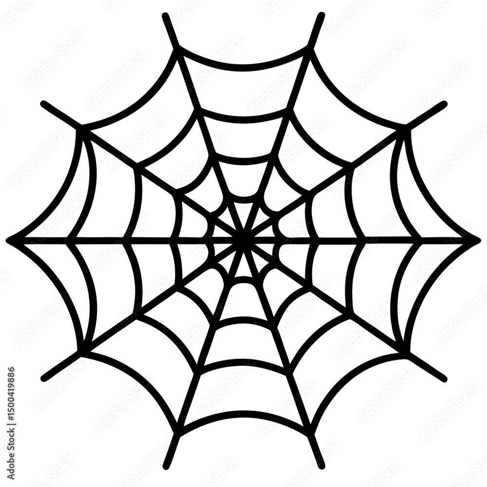 Obraz premium Spider Web Vector Graphic Spooky Printable Design for Digital Use