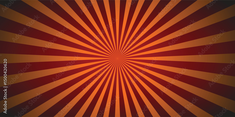 Obraz premium Background with retro rays. Vintage backdrop, boom, comic, circus pattern. Cartoon pop art template. Vector illustration