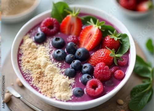 Wallpaper Mural A bowl filled with berries and granola on top of a table. Torontodigital.ca