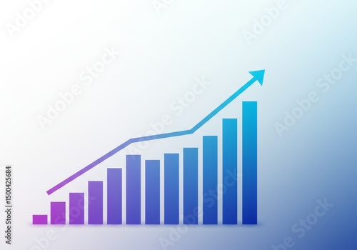 Abstract 3D Illustration Of Growing Upward Graph With Blue Purple Gradient Free Download Abstract 3D Illustration Of Growing Upward Graph With Blue Purple Gradient - GFXLoad