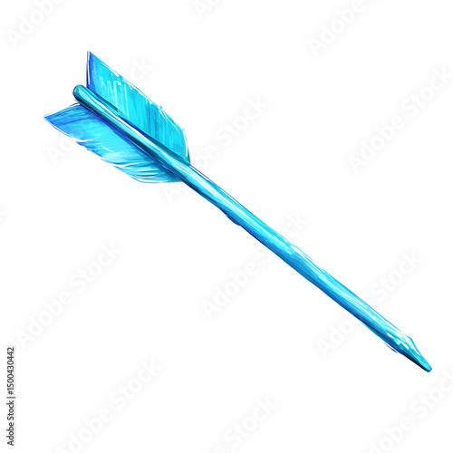 Minimalistic Arrow with a Delicate Outline in Vibra Isolated on Transparent Background