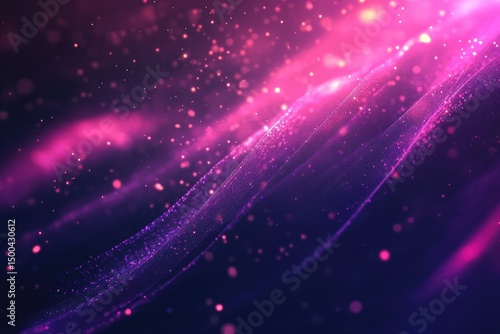 Wallpaper Mural Abstract digital art with glowing pink and purple particles Torontodigital.ca