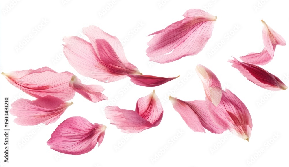 Delicate pink flower petals floating Delicate pink flower petals floating
