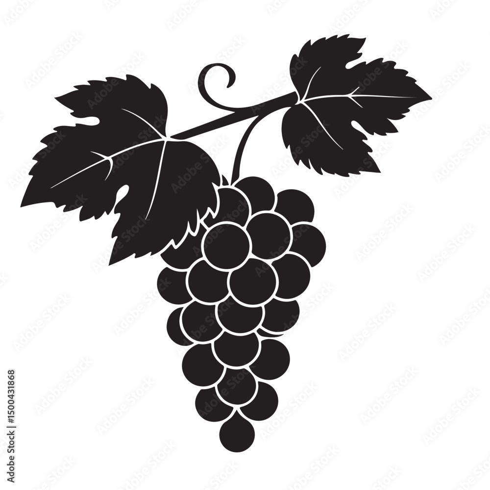Obraz premium Grape silhouette vector image