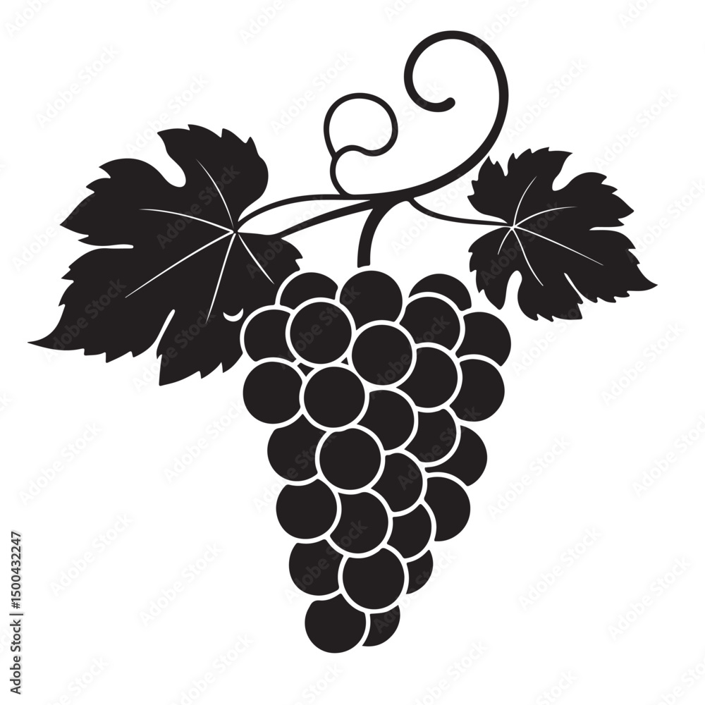Obraz premium Grape silhouette vector image