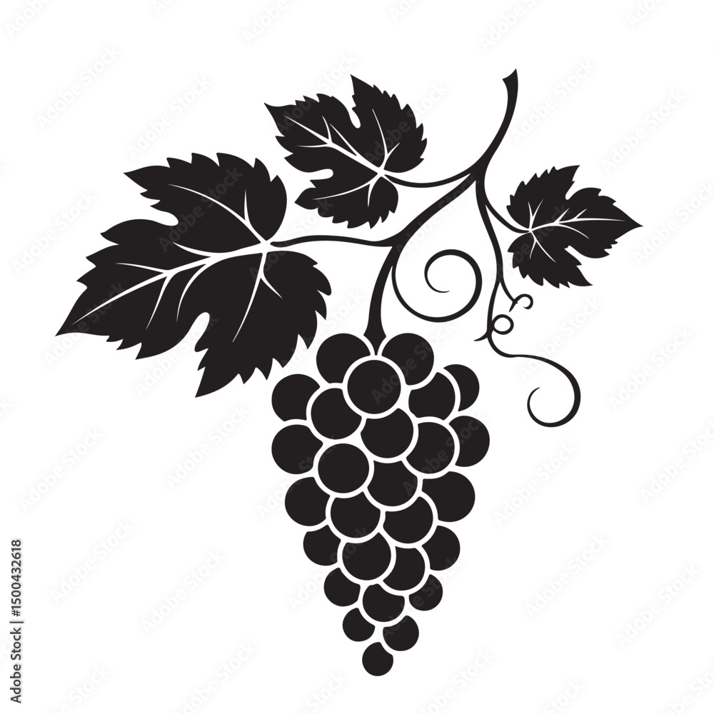Obraz premium Grape silhouette vector image