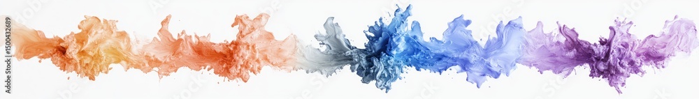 Fototapeta premium Abstract watercolor paint streaks in a spectrum of colors