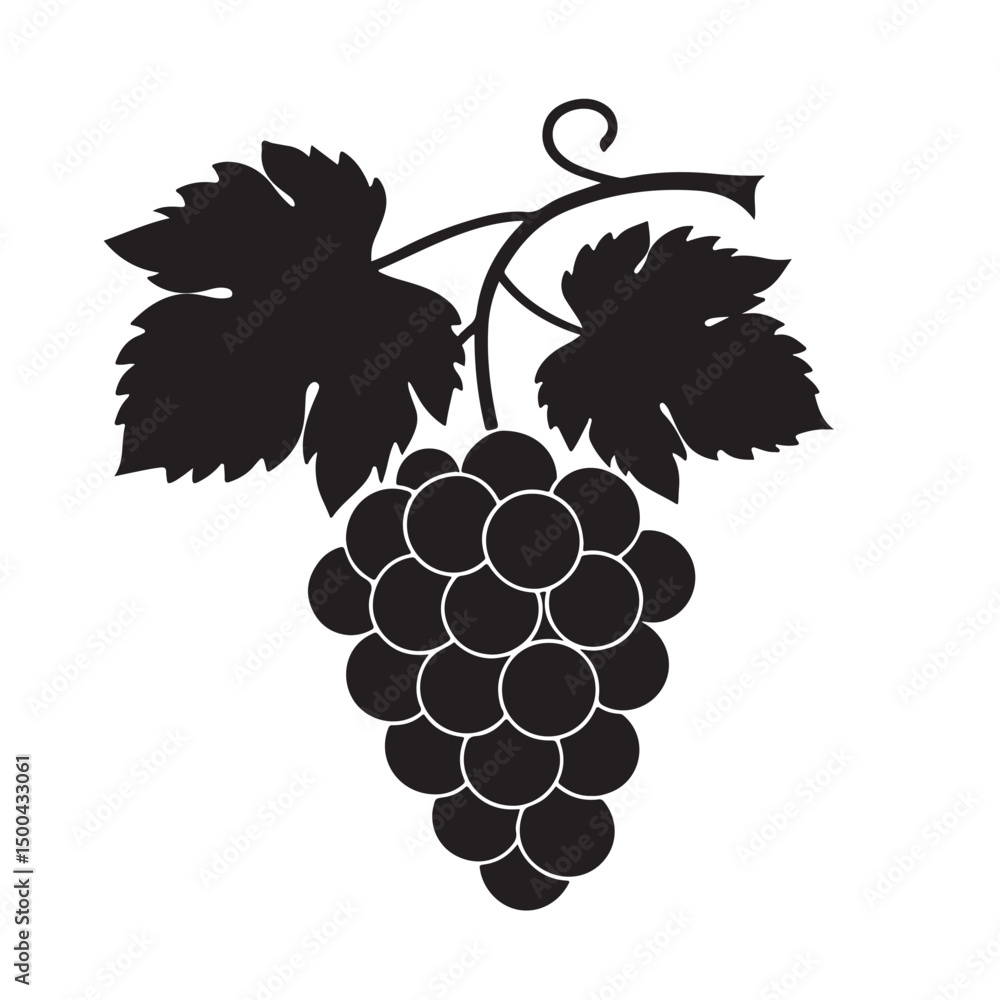 Obraz premium Grape silhouette vector image