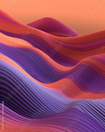 Astratto, onde di colore, texture fluida, sfumature viola e arancio