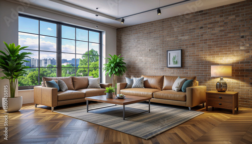 Wallpaper Mural インダストリアル・スタイルのリビングルーム Torontodigital.ca