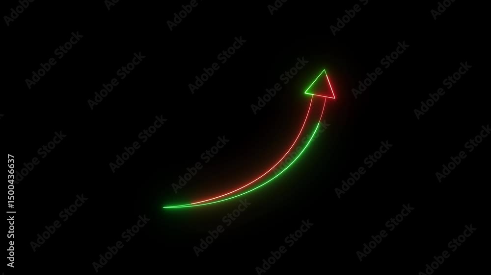 Rising arrow symbolizing growth and progress. Glowing neon arrow rising on a black backdrop representing growth and progress Rising arrow symbolizing growth and progress. Glowing neon arrow rising on a black backdrop representing growth and progress