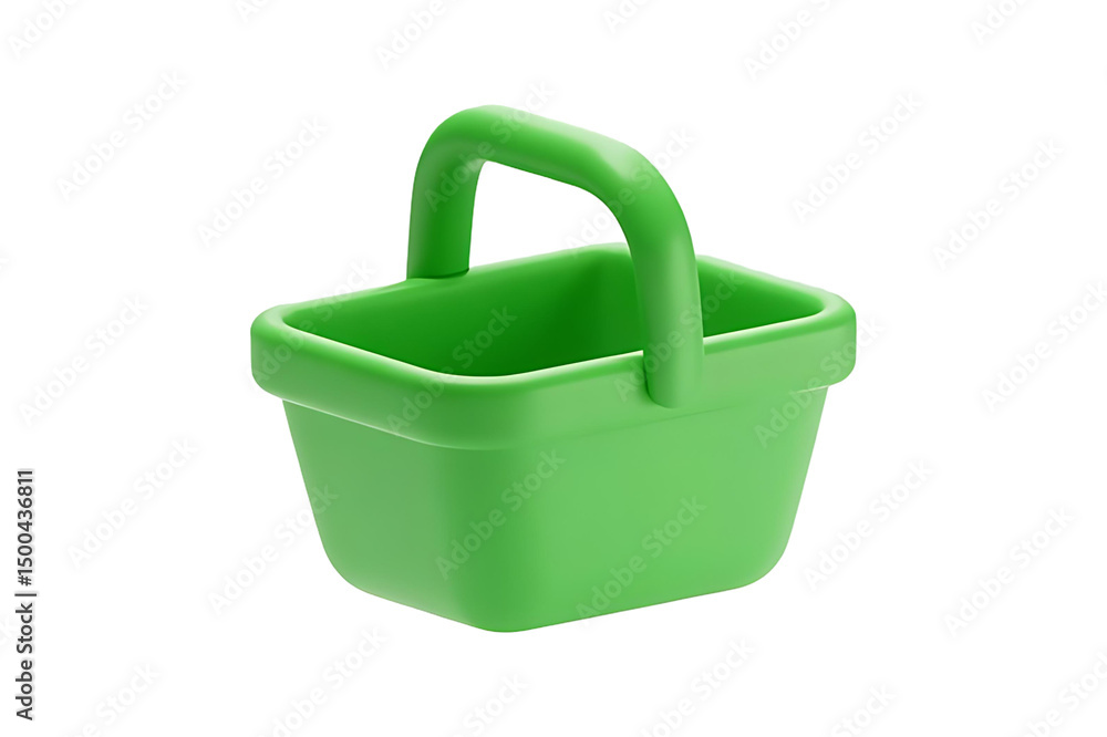 3d green shopping basket isolated on transparent background. Png 3d green shopping basket isolated on transparent background. Png