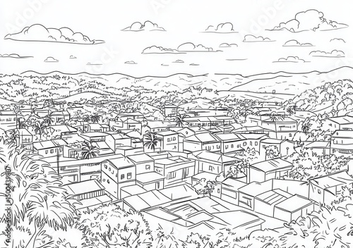 Wallpaper Mural Paesaggio urbano in bianco e nero, vista aerea Torontodigital.ca