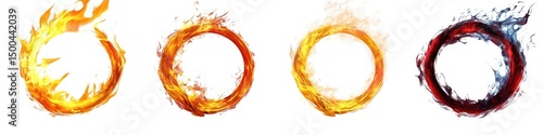 Four fiery and icy rings