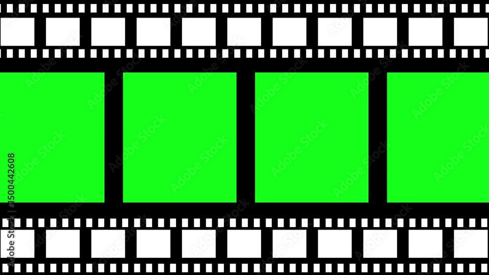 Film reel for video editing and compositing. Film reel with green screen background for video editing compositing or overlaying visual elements with transparency. Film reel for video editing and compositing. Film reel with green screen background for video editing compositing or overlaying visual elements with transparency.