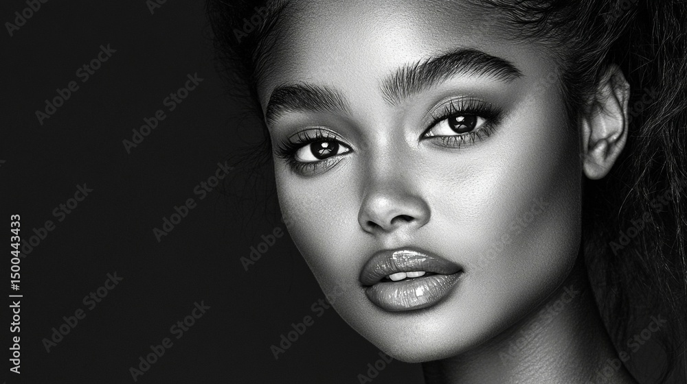 Fototapeta premium Stunning Black and White Portrait