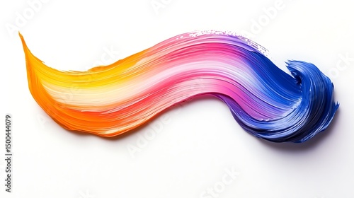 Paintbrush sVibrant Paintbrush Stroke with Smooth Gradient Across Full Color Spectrum