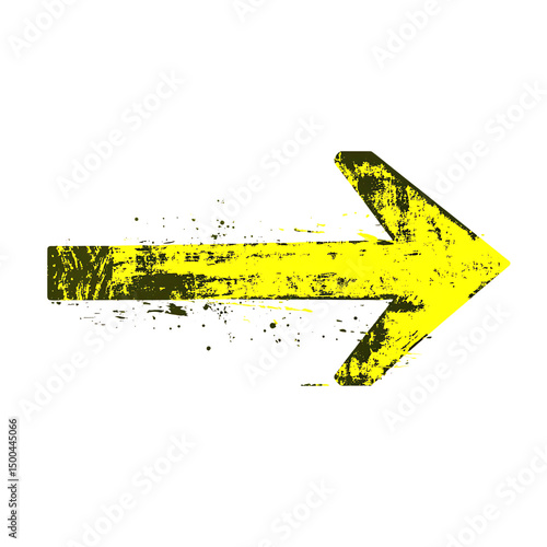Bold Arrow with Expressive Design in Bright Chartre Isolated on Transparent Background