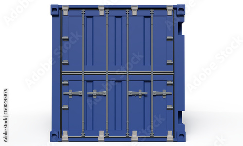 Photos Container front blue color box card board container front view business import e