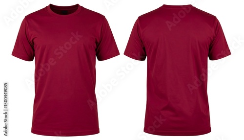 Maroon TShirt Mockup with Front  Back.