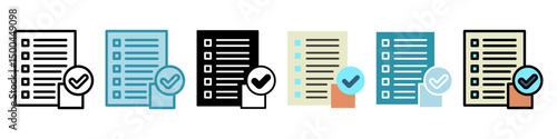 Checklist multi style, mini illustration icon set. use for modern concept, print, UI, UX kit, web and app development. Vector related to sales, logistic and ecommerce